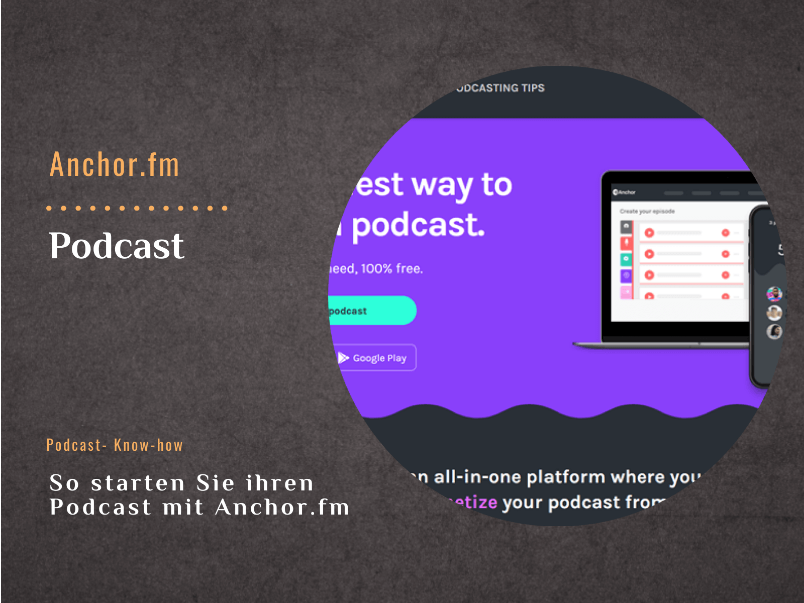 So starten Sie ihren Podcast mit Anchor.fm -Agentur Brunner und Rost