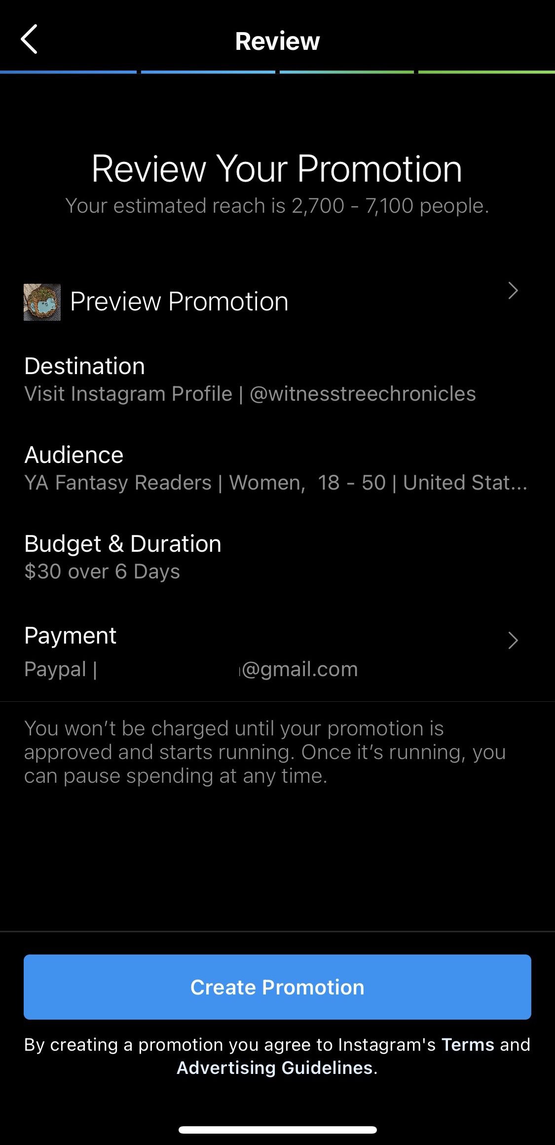 Wählen Sie Budget, Ausgaben und Dauer aus